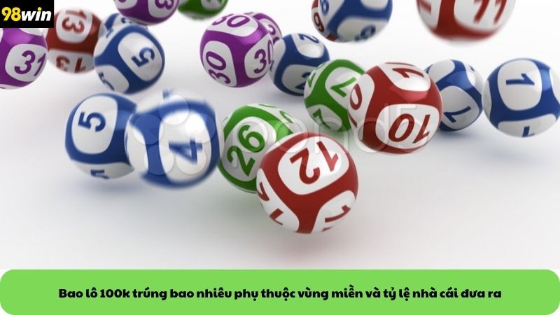Bao lô 100k trúng bao nhiêu phụ thuộc vùng miền và tỷ lệ nhà cái đưa ra