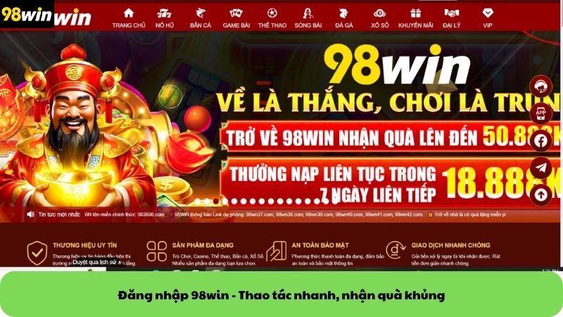 đăng nhập 98win