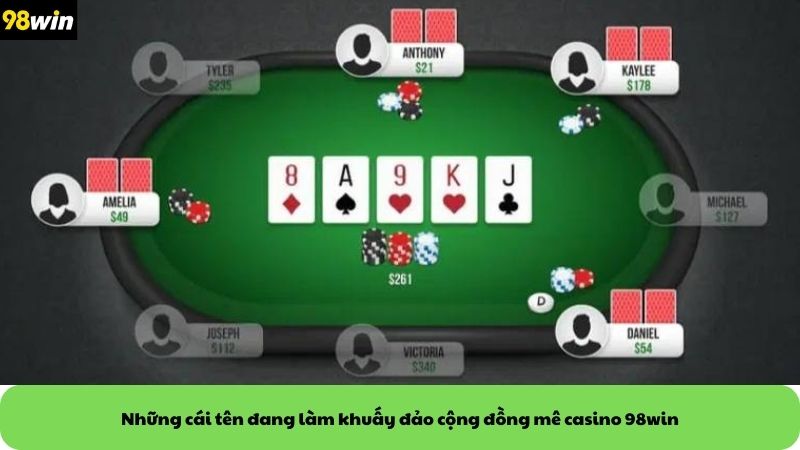 Những cái tên đang làm khuấy đảo cộng đồng mê casino 98win